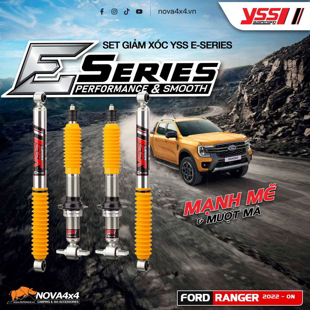 Giảm xóc YSS E-Series cho Ford Ranger Next-Gen – Ấm êm, ổn định, thể thao