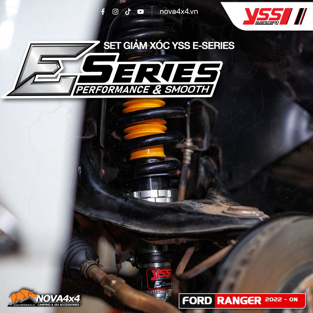 Giảm xóc YSS E-Series cho Ford Ranger Next-Gen – Ấm êm, ổn định, thể thao