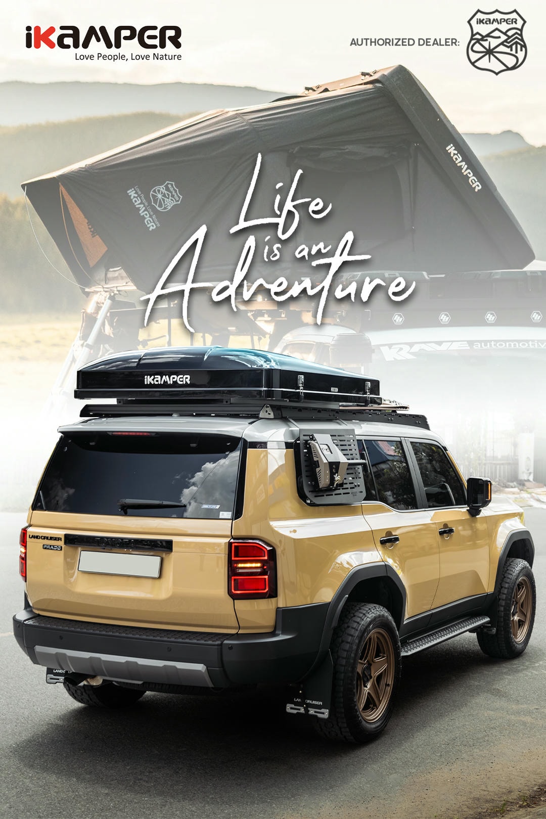 Lều cho Land Cruiser Prado 250 2025 – Ngôi nhà di động trên mui xe
