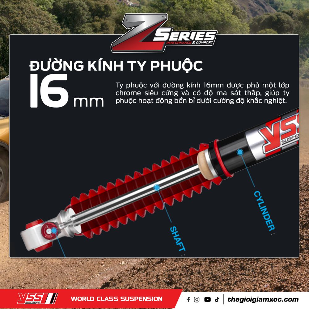 Giảm xóc YSS Z-Series cho Mitsubishi Triton 2024-ON