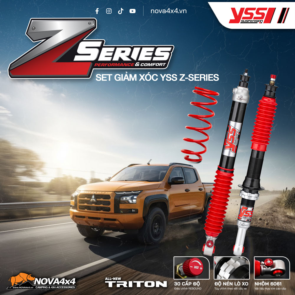 Giảm xóc YSS Z-Series cho Mitsubishi Triton 2024-ON