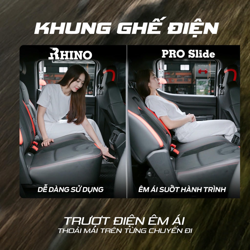 Khung ghế chỉnh điện Rhino Pro Slide – Xóa bỏ nỗi ám ảnh hàng ghế sau