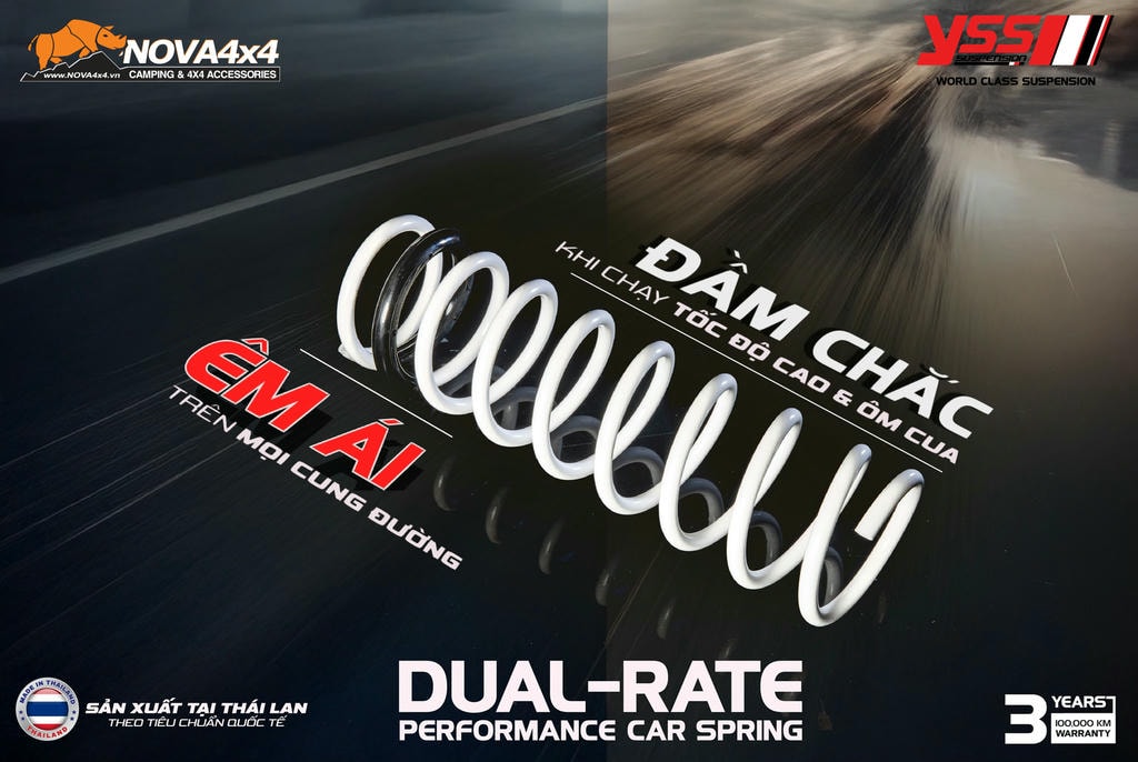 Bâng cấp lò xo VF3 YSS Dual‑Rate – trải nghiệm lái ổn định, êm ái và an toàn
