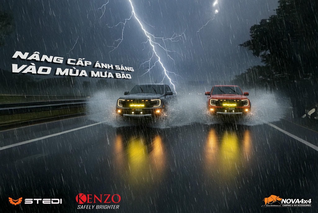 Combo “ánh sáng chuẩn cho mùa mưa bão” – vững tay lái, sáng rõ mọi cung đường