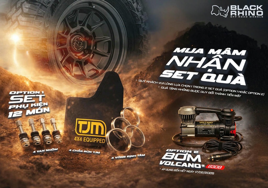 Ưu đãi khi mua mâm Black Rhino tại Nova4x4: Sẵn sàng cho những hành trình du xuân rực rỡ