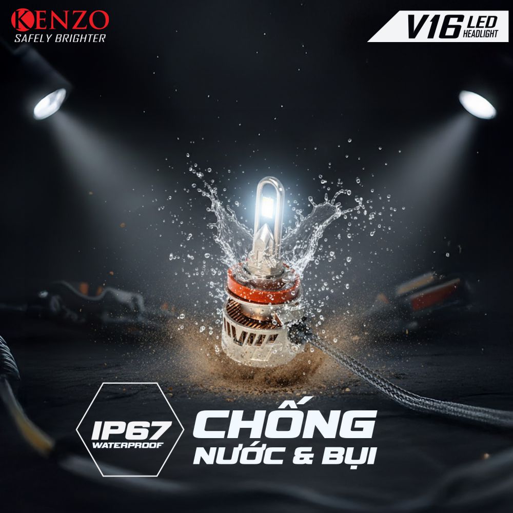 độ đèn cho ô tô với đèn LED Kenzo V16 độ đèn cho ô tô với đèn LED Kenzo V16
