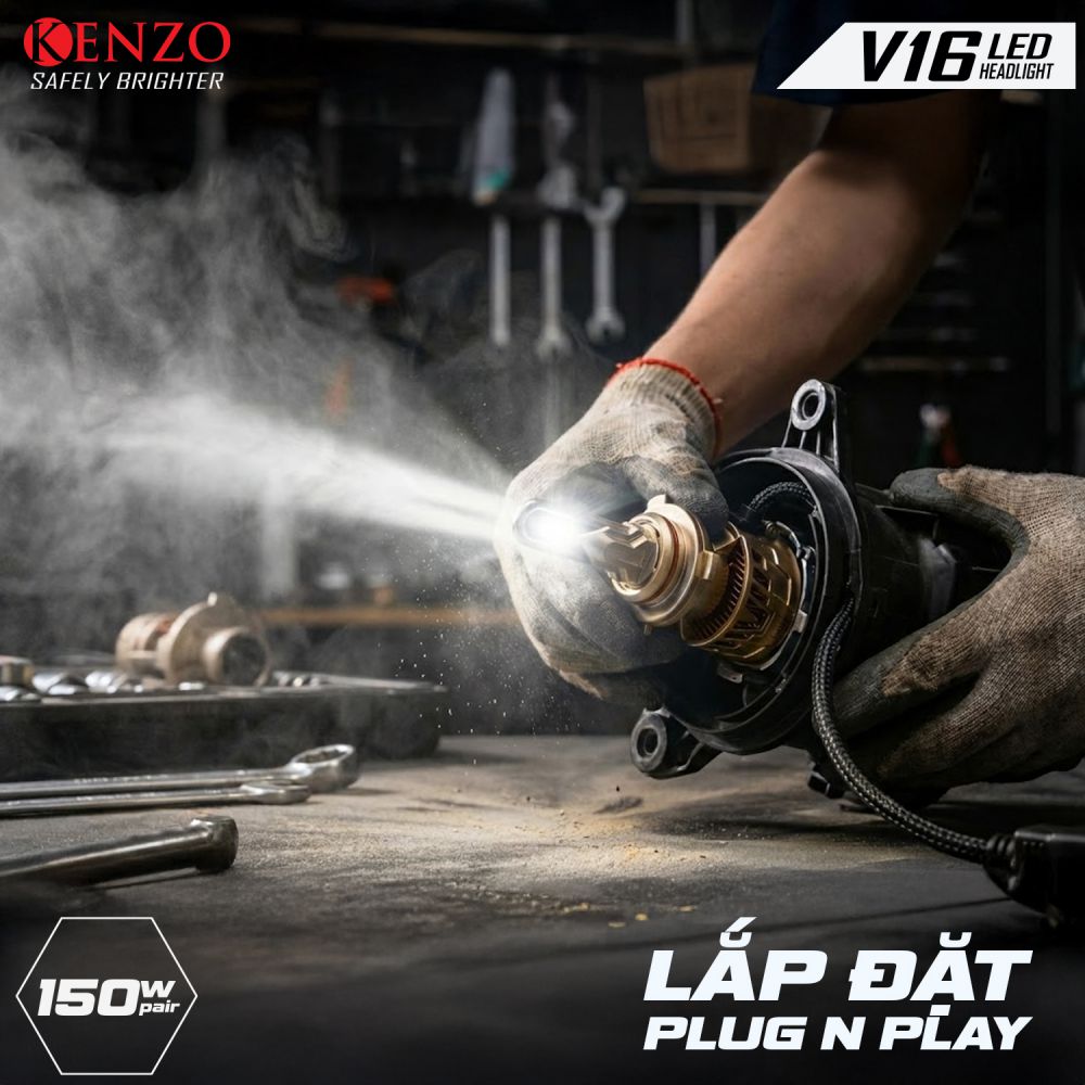 độ đèn oto với đèn LED Kenzo V16 độ đèn oto với đèn LED Kenzo V16
