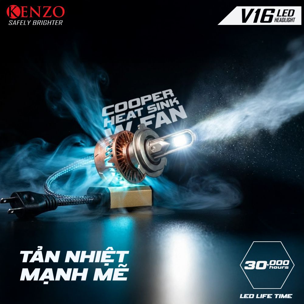 độ đèn cho oto với đèn LED Kenzo V16 độ đèn cho oto với đèn LED Kenzo V16
