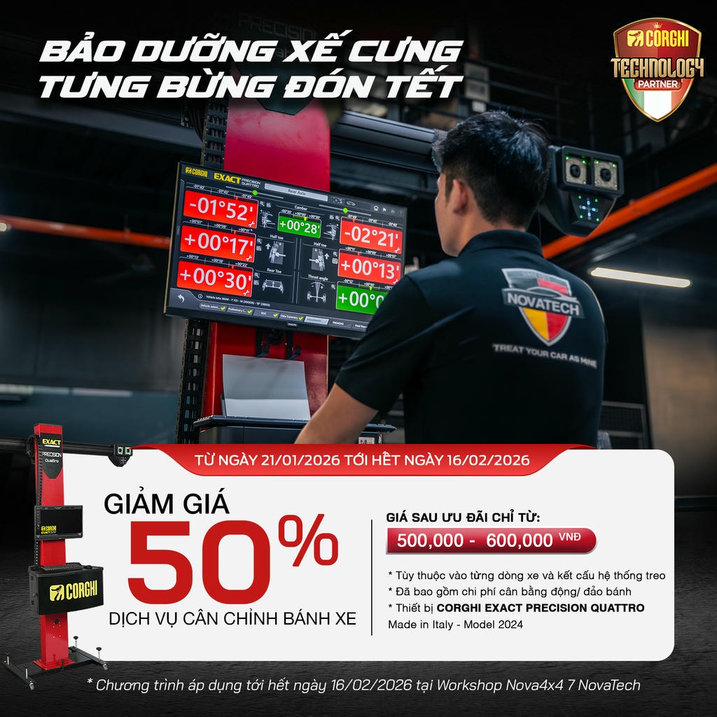 Giảm 50% công nghệ cân chỉnh bánh xe Corghi Giảm 50% công nghệ cân chỉnh bánh xe Corghi