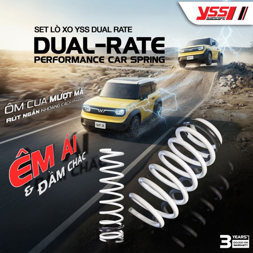 Lò xo YSS cho VinFast VF3: Đỉnh cao công nghệ K-Rate từ Thái Lan Lò xo YSS cho VinFast VF3: Đỉnh cao công nghệ K-Rate từ Thái Lan