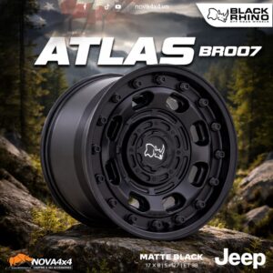 Mâm Black Rhino BR007 ATLAS 17×8 – Matte Black (For JEEP)