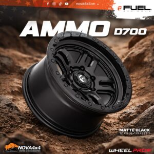 Mâm Fuel Offroad AMMO D700 là một trong những model bán chạy của Fuel Offroad, nổi bật với thiết kế đa chấu khỏe khoắn