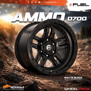 Mâm Fuel Offroad AMMO D700 là một trong những model bán chạy của Fuel Offroad, nổi bật với thiết kế đa chấu khỏe khoắn