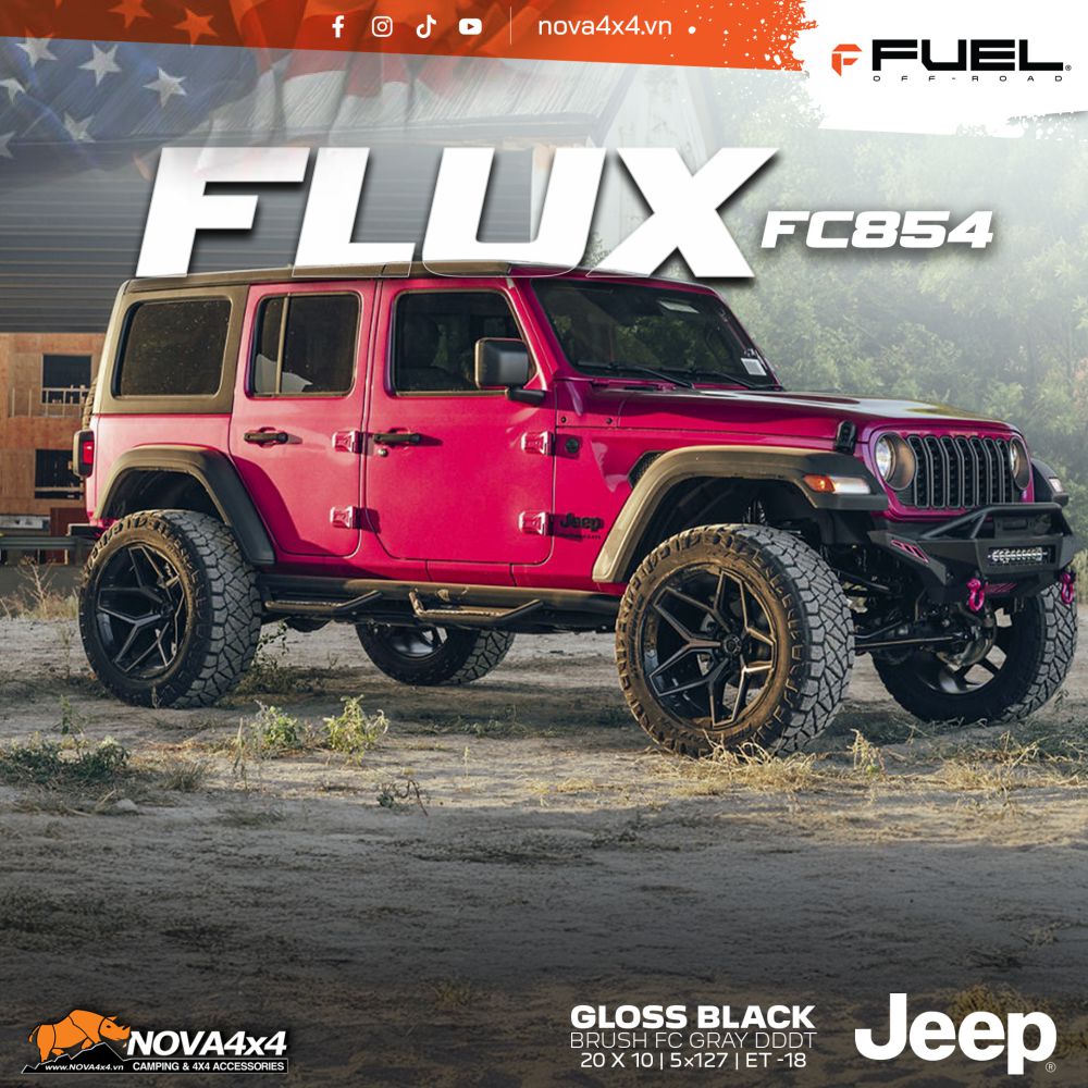 Mâm Fuel Offroad FC854 FLUX 20×10 – Gloss Black Mâm Fuel Offroad FC854 FLUX 20×10 – Gloss Black