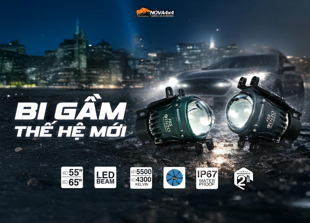 Bi led gầm Kenzo F55: Giải pháp "xuyên màn đêm" cho xe ô tô tại Việt Nam 2026