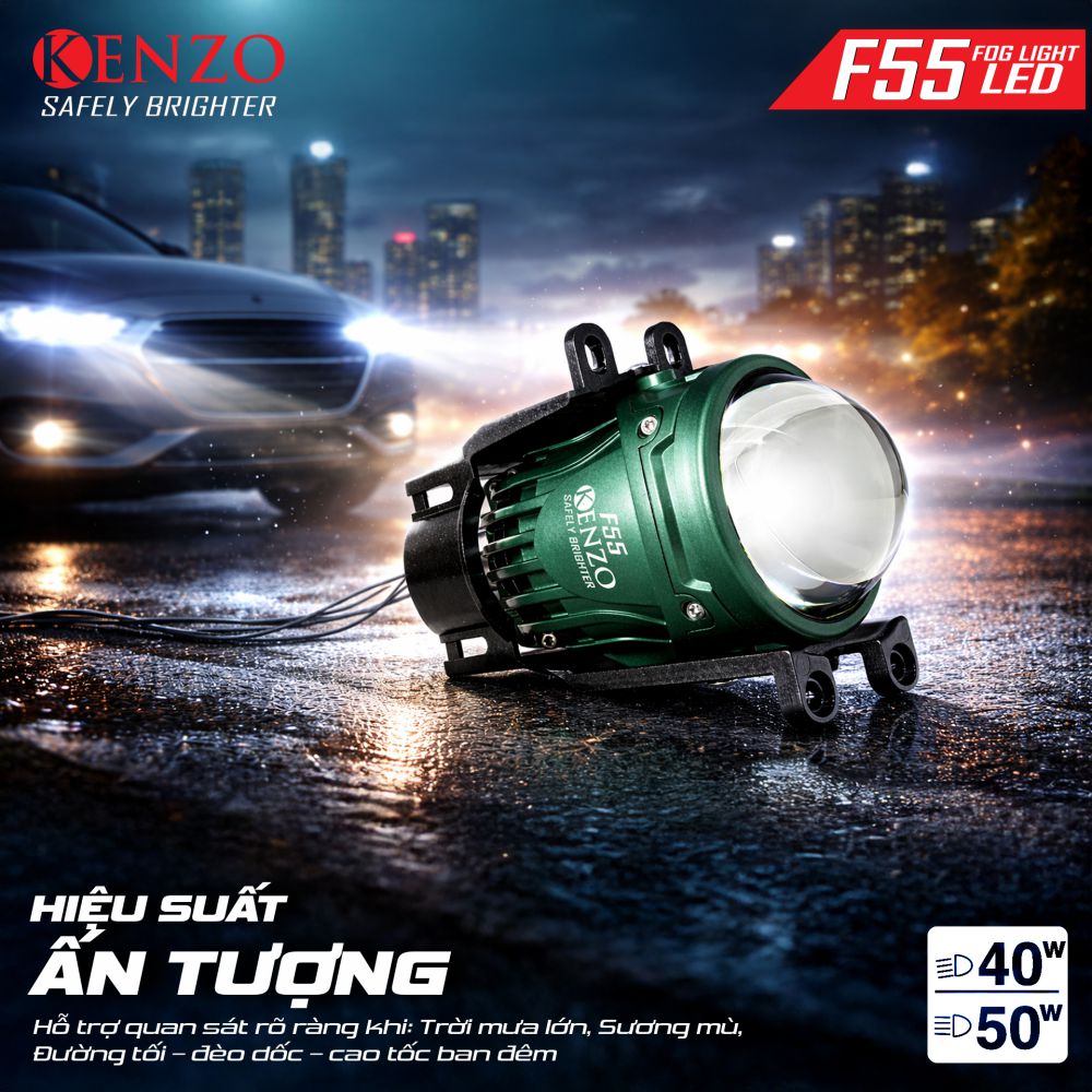 Bi Led gầm thế hệ mới Kenzo F55 – 3 inch – 3 nhiệt màu