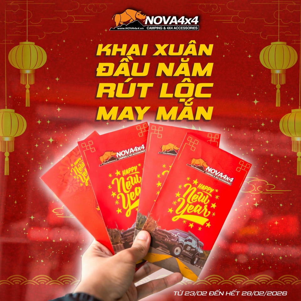 Nâng cấp Ford Ranger, Toyota Hilux... nhận ngay lì xì đến 1.000.000 VNĐ. Chương trình khuyến mãi độ xe khai xuân duy nhất từ 23/02 - 28/02 tại Nova4x4. Đặt lịch ngay!
