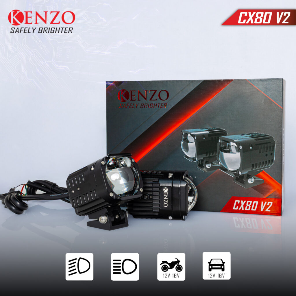 Đèn trợ sáng bi cầu Kenzo CX80 V2 - Văn minh an toàn