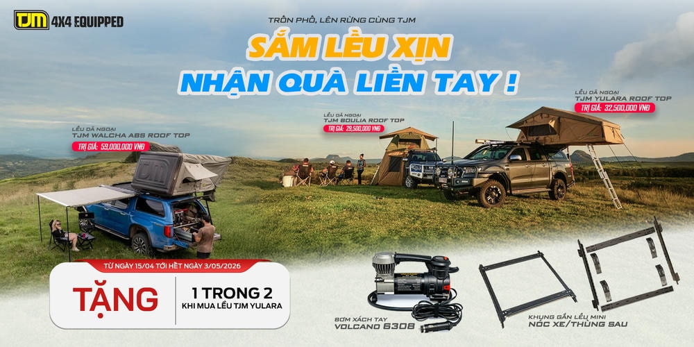 Cơn lốc ưu đãi khi mua lều nóc TJM tại Nova4x4