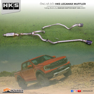 Ống xả HKS Legamax Muffler for Ford Raptor 2024+ 2.0L AdBlue) Carbon TIP ( Pô đôi)